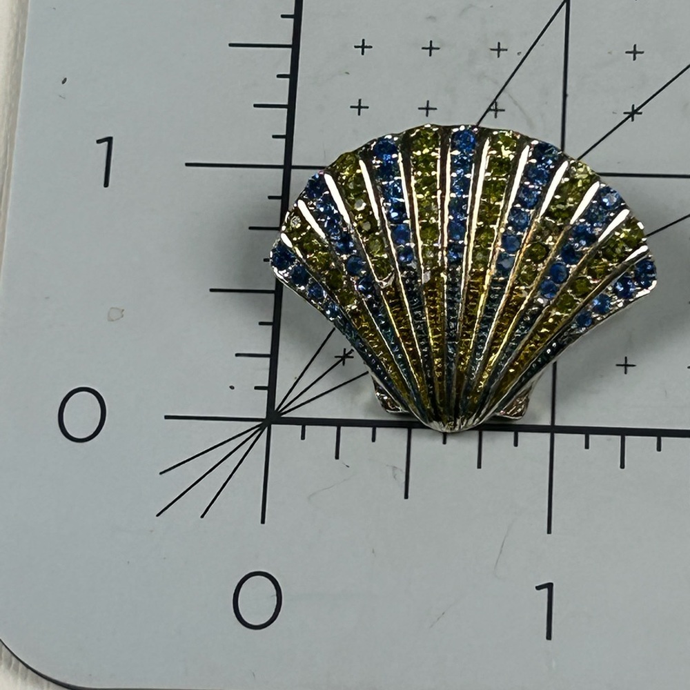 Monet Seashell Rhinestone Pin Brooch - Picture 3 of 4